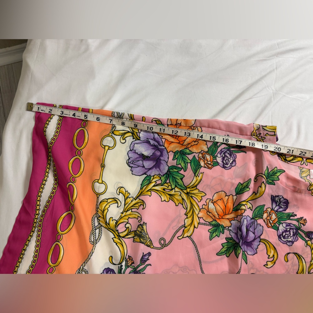 Belle by Kim Gravel Pink and Orange Floral Blouse - Picture 6 of 9